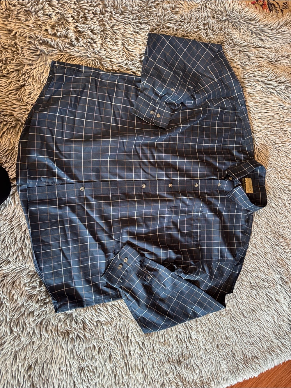Cabela's Navy Plaid Outfitter Series Button-Up Shirt